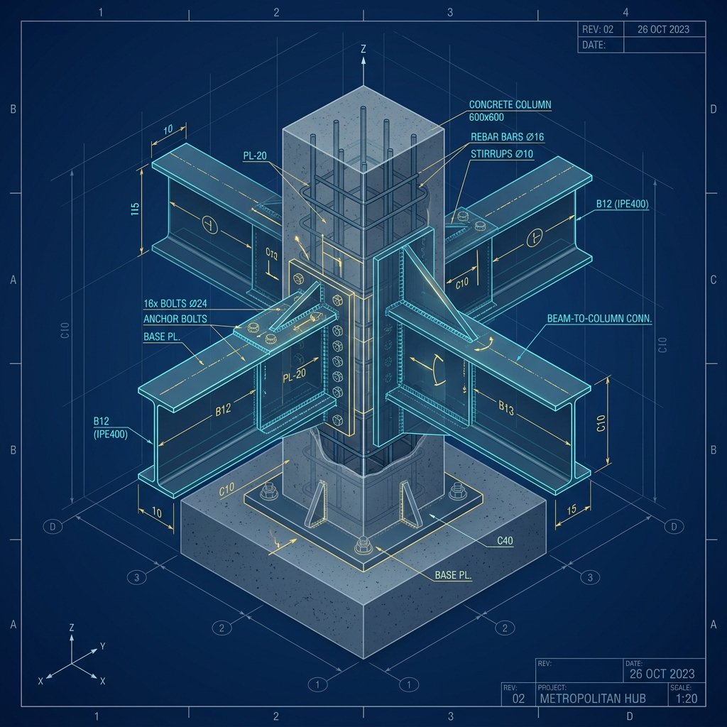 Tekla steel detailing model centerpiece